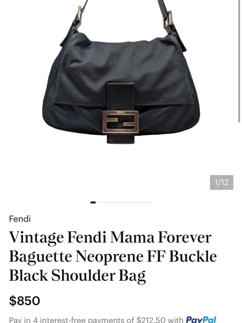 Fendi Mama Baguette Vintage Neoprene Black - Picture 9 of 9